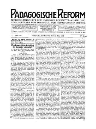 Die wissenschaftliche Fortbildung der Hamburger Lehrerschaft : (Schluß folgt)