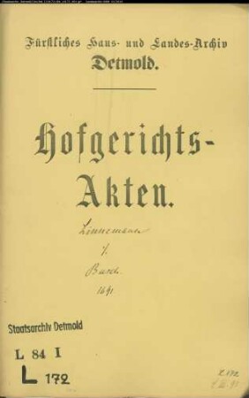 Lindemann, Simon Hermann gegen Amtmann Oloff Ernst Busch - Berechnung von Mietgeldern
