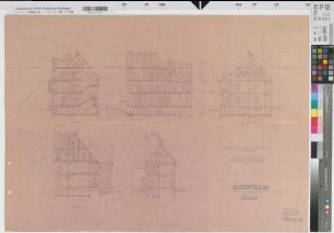 Warendorf (Warendorf) Gymnasium Laurentianum Direktorenwohnung Bestandszeichnung Schnitte 1955/59 1 : 100 58,5 x 83 Pause Staatshochbauamt Beckum Regierung Münster Nr. 34093