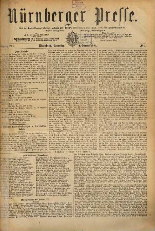 Nürnberger Presse. 1880,1/3 = Jg. 8