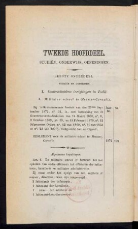 Eerste onderdeel. Studien en onderwijs