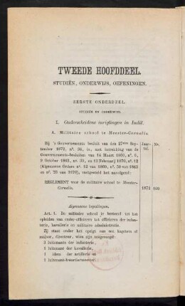 Eerste onderdeel. Studien en onderwijs