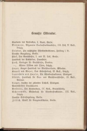 Benutzte Litteratur.
