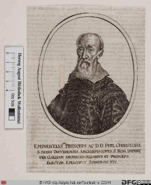Bildnis Philipp Christoph (von Sötern), 1623-52 Kurfürst u. Erzbischof von Trier