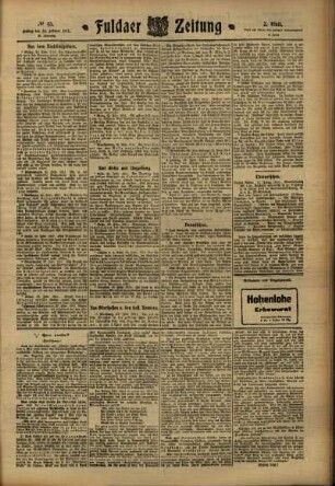 Zweite Ausgabe vom Freitag, den 24. Februar 1911.
