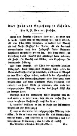 Über Zucht und Erziehung in Schulen