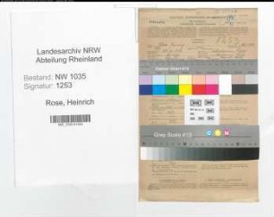 Entnazifizierung Heinrich Rose , geb. 29.11.1905 (Steiger)