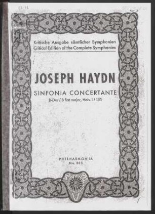 Sinfonia concertante : B-Dur/B flat major, Hob. I/105
