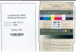 Entnazifizierung Karl Eskes , geb. 20.07.1903 (Hilfsschlosser)