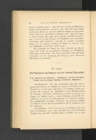 III. Capitel. Die Frakturen des Beckens und der unteren Extremität.