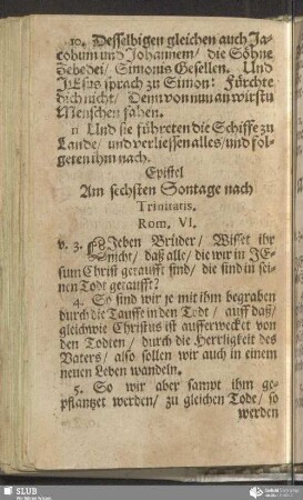 [Am sechsten Sontage nach Trinitatis]