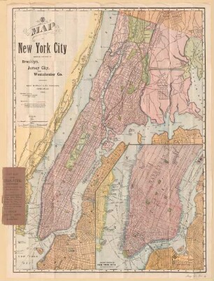 Guide map and street directory of New York city and Brooklyn