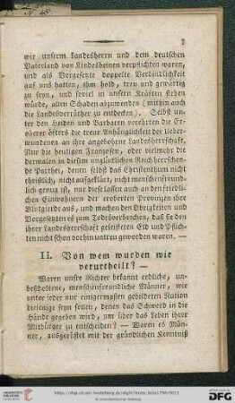 II. Von wem wurden wir verurtheilt?