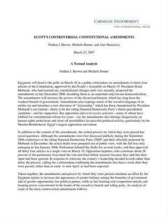 Egypt's constitutional amendments