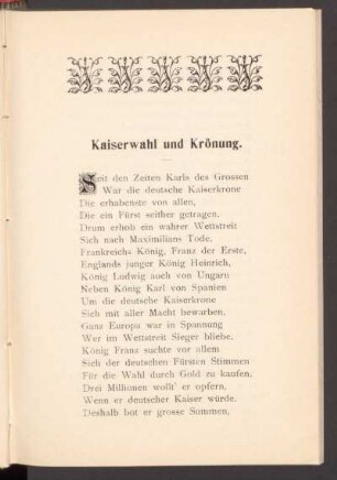 Kaiserwahl und Krönung.