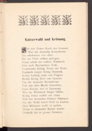 Kaiserwahl und Krönung.