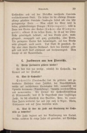 C. Farbwaren aus dem Tierreiche.