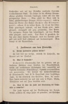 C. Farbwaren aus dem Tierreiche.