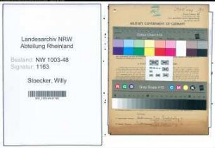 Entnazifizierung Willy Stoecker , geb. 21.11.1898 (Landwirt)
