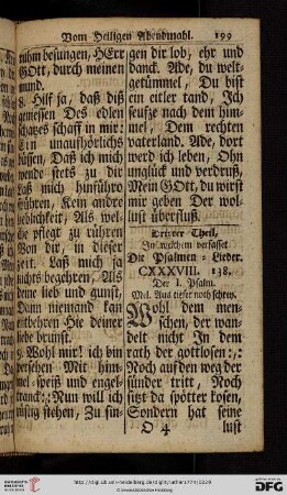Dritter Theil: In welchem verfasset die Psalmen = Lieder