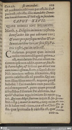 Caput XXVII. Quare Inimici Sint Diligendi