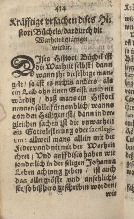 Kräfftige vrsachen dises Histori Büchels, dardurch die Warheit bestätiget wirdet.