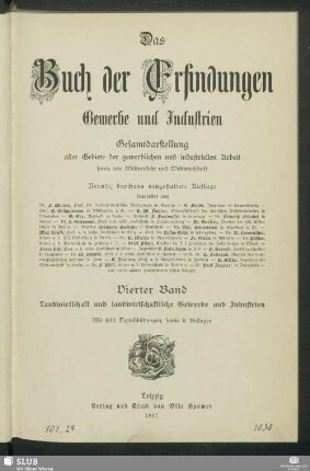 Band 4: Landwirtschaft und landwirtschaftliche Gewerbe und Industrien : Gesamtdarstellung aller Gebiete der gewerblichen und industriellen Arbeit, sowie von Weltverkehr und Weltwirtschaft