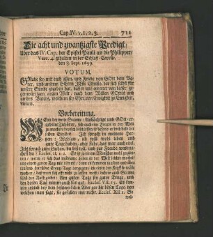 [Die acht und zwanßigste Predigt. - Die ein und dreyßigste Predigt.]