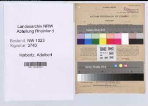 Entnazifizierung Adalbert Herbertz , geb. 31.10.1896 (Postbeamter)