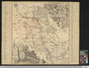 Accurate Geographische Delineation des Stiffts-Ambts Wurtzen, nebst dem Aembtern Eilenburg und Düben : mit denen darein gehörigen Städten, Flecken und Dorffschafften auch angraentzenden Orthen; mit Königl. und Churfurstlichen Sachss. Privilegio