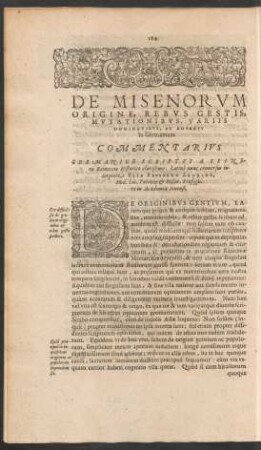 De Misenorum Origine, Rebus Gestis, Mutationibus, Variis Dominatibus, Et Adventu in Germaniam Commentarius ...