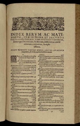 Index Rerum Ac Materiarum, Quæ In Prima Et Secunda Parte Huius Operis Tomi Secundi Votorum [...]