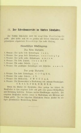 IX. Der Schreibunterricht im fünften Schuljahre