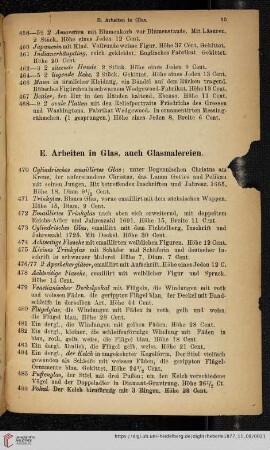 E. Arbeiten in Glas, auch Glasmalereien