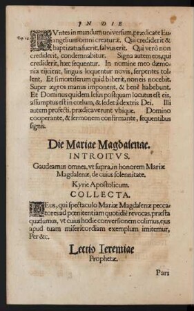 Die Mariae Magdalenae.