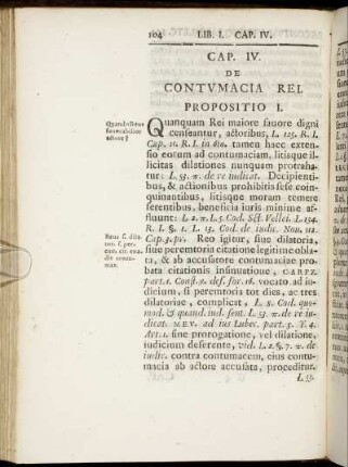 Cap. IV. De Contumacia Rei.