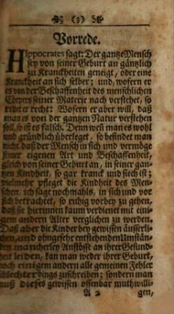 Kurtze Untersuchung der Krankheiten, welche bey dem kindlichen Alter des Menschen fürnemlich vorzukommen pflegen