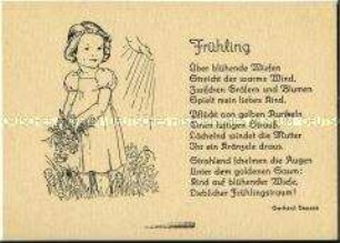 Postkarte der ökumenischen Flüchtlingshilfe, mit Gedicht