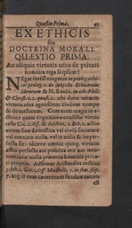 Ex ethicis seu doctrina morali.