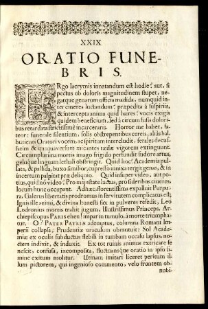 Oratio Funebris.