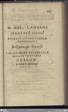 ... Odarum Liber Tertius