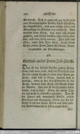 42. Gottheit unsers Herrn Jesu Christi