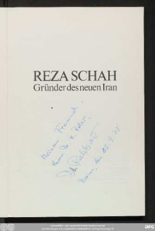 Reza Schah : Gründer des neuen Iran