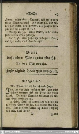 Vierte besondre Morgenandacht