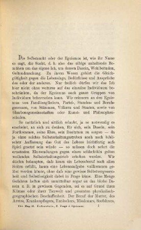 Zur Frage des Egoismus