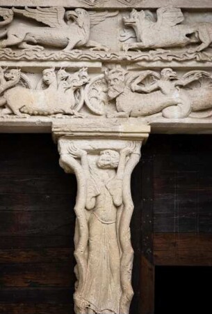Frankreich. Limousin. Correze. Beaulieu sur Dordogne. Eglise Saint Pierre. Abteikirche. Südportal. Romanische Skulpture von 1125