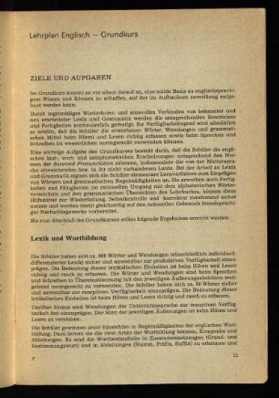 Lehrplan Englisch - Grundkurs