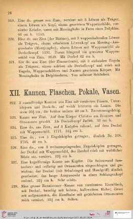 XII. Kannen, Flaschen, Pokale, Vasen (Nr. 322 - 380)