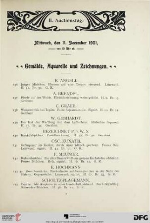 Gemälde, Aquarelle und Zeichnungen (Nr. 136-294)