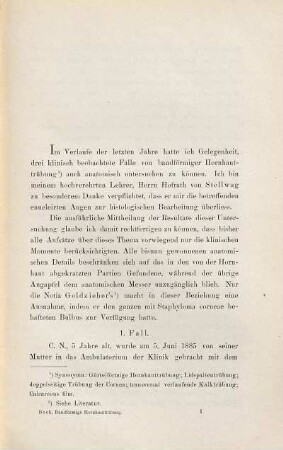 Zur Kenntniss der bandförmigen Hornhauttrübung : M. 3 Taf.